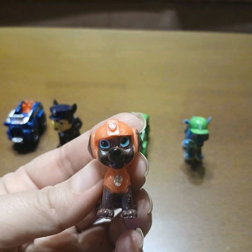 7 Mini Paw Patrol Figures Like New with Vehicles