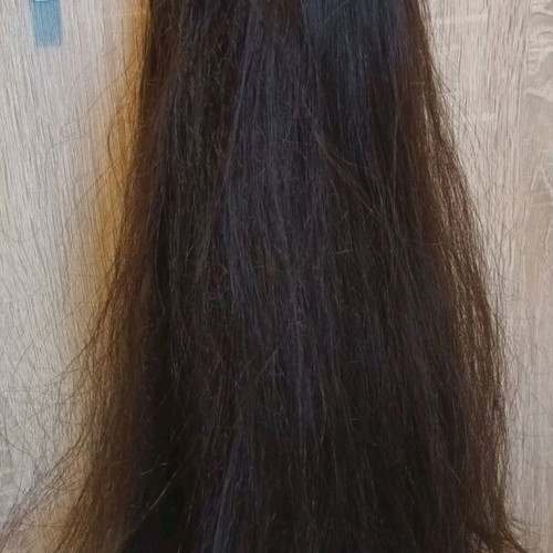 Hair extensions with clippers used, 48cm chocolate brown