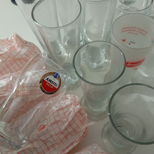 Beer, frappe and freddo espresso glasses like new, set of 16