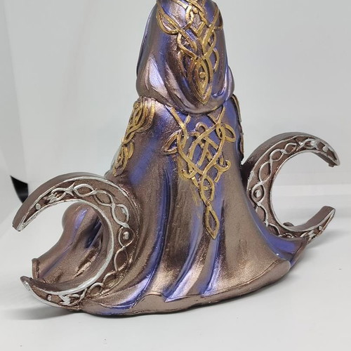 Triple Goddess Statue with Moon Resin 17cm like new