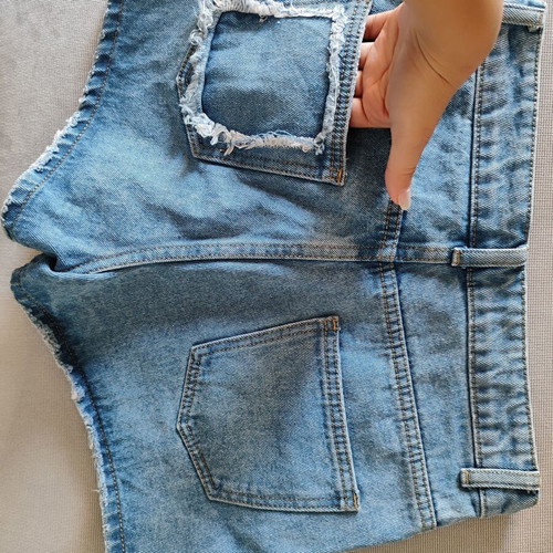 Women's shorts with pearls blue like new, size S
