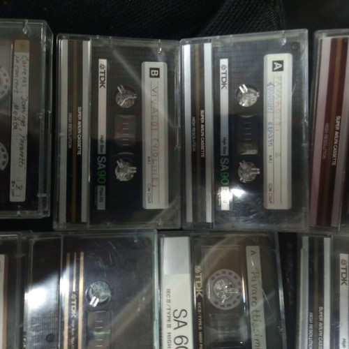 Audio cassette tapes used, pack of 23, recorded once
