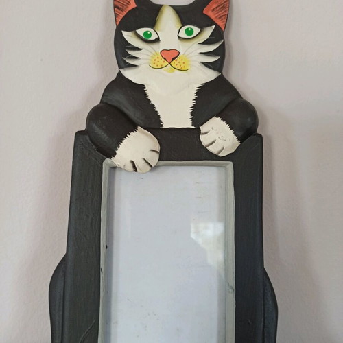 Cat Wooden Frame 26 cm, new, hanging