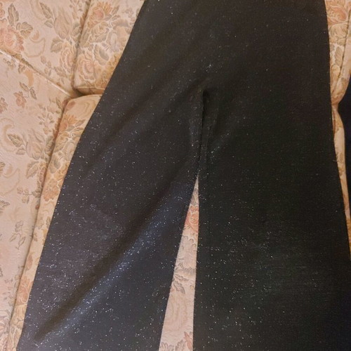 H&M elastic pants black with silver thread like new, size 13-14