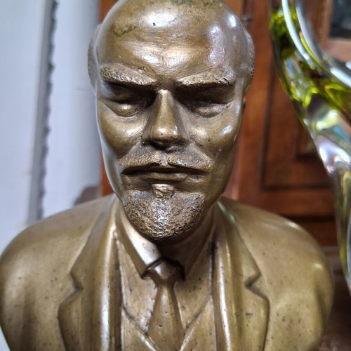 Lenin bronze bust used, solid old piece