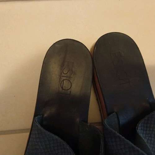 Esiot leather flatform sandals black size 39 like new