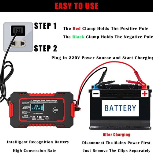 Automatic Car Battery Charger 12V 24V 10A with Display new