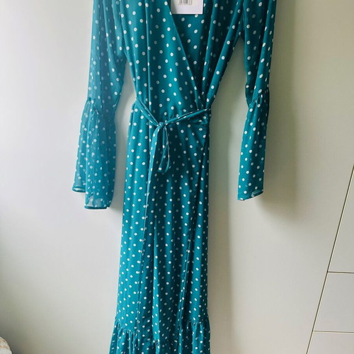 BSB Maxi Dress Green Polka Dot Brand New with Tags