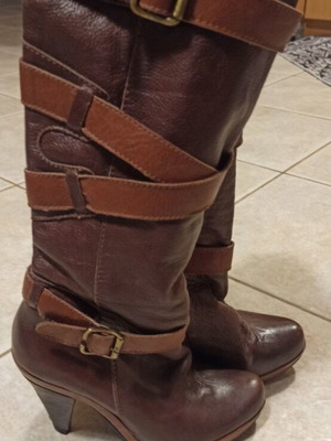 Footloose leather boots brown used, size 37