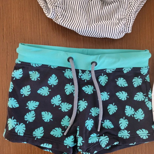 Swimwear set for 1-year-old boy like new with black cap