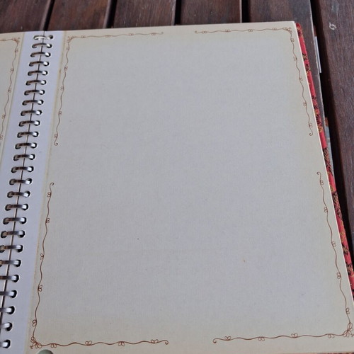 Vintage photo album with music box used, fabric cover