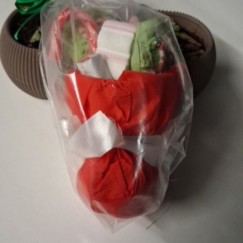 Booties with 6 sweets designed with paper for Christmas new