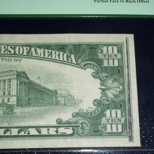 1974 $10 Star Note Error Certified by PCGS VF25 used