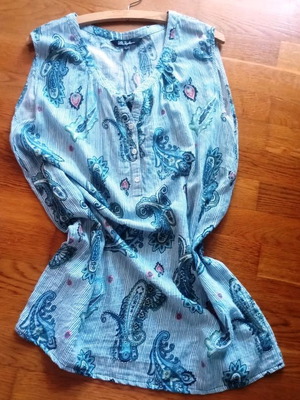 Ulla Popken sleeveless blouse like new, XL, summer paisley stripe