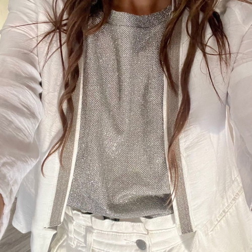 Trash & Luxury summer jacket new, size M, white with silver detail