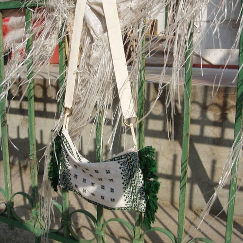 Handmade bag from embroidered fabrics new