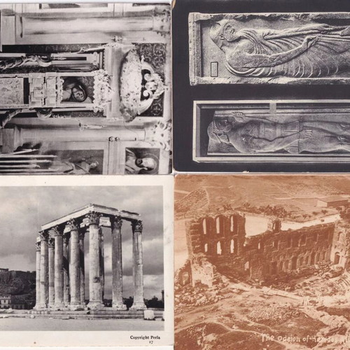 Black and white postcards used, pack of 60, Corfu Rhodes Athens