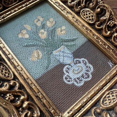 Small painting with frame like new, vintage, retro