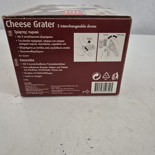 Ernesto Manual Rotary Cheese Grater 4 Pieces New