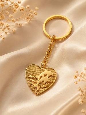 Handmade keychain new, gold metal