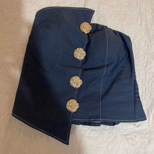 Denim skirt top set new with gold buttons