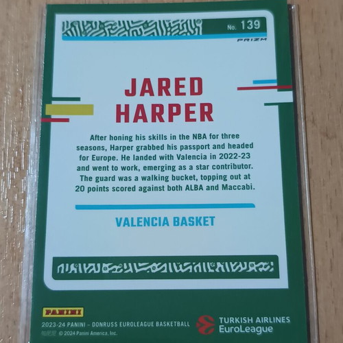 Jared Harper Valencia Basket 2023-24 Panini Donruss Optic Mojo Prizm card