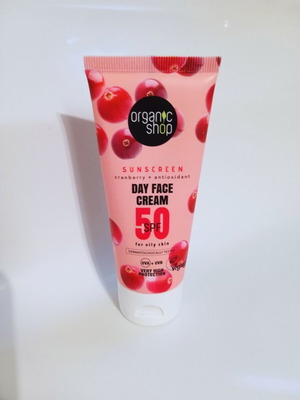 Organic Shop Face Sunscreen Cream SPF50 for Oily-Mixed Skin 50ml new