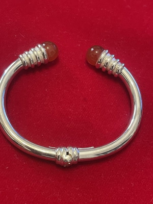 LALAOUNIS 925 silver bracelet with carnelian beads