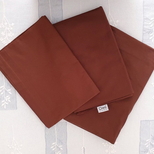 Das Home single bed sheet and duvet cover set cotton satin brown new