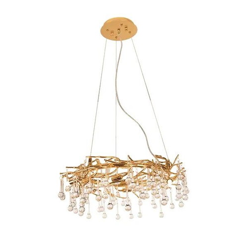 Pendant ceiling light 6xG9 like new, brass finish with crystals