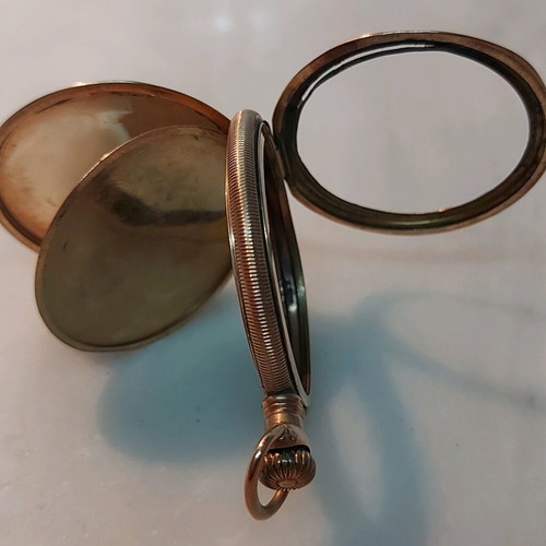 American gold-plated collectible pocket watch 1883 used