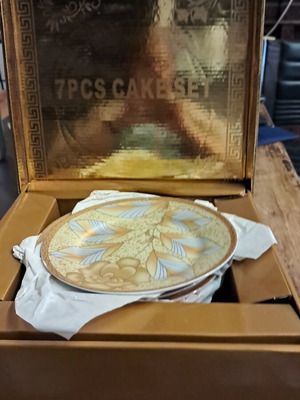 Cake plate set used, 7 pieces