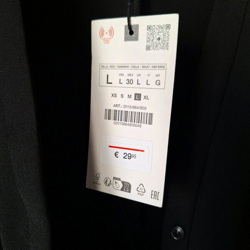 Mini black dress Zara new, size large