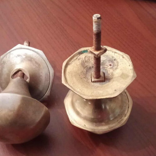 Brass door knobs used, vintage 1960 set of 2 for exterior door