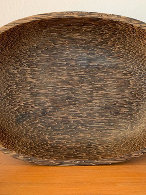 Oval Palmtree Wood Platter new, 28x18 cm