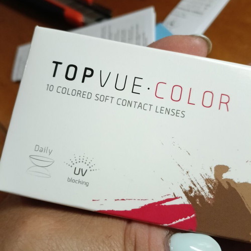 Colored daily contact lenses sapphire blue, 16 lenses for myopia