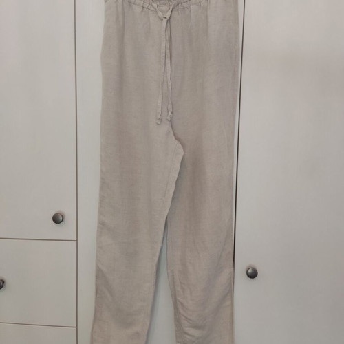 H&M linen blend trousers beige Small like new