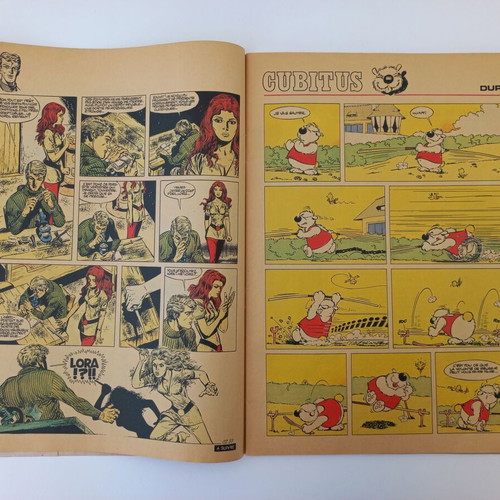 Pack of three used old French comics 1969-1971 Tintin, Mickey Mouse, Lisette