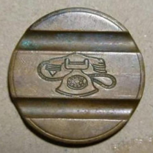Italian Gettone Telefonico 7805 bronze phone token used, May 1978