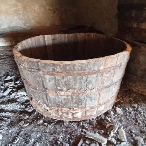 Large wooden barrel for planter new, 120 cm diameter