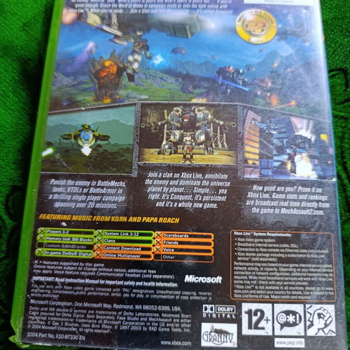 MechAssault 2 Lone Wolf Xbox game, Microsoft