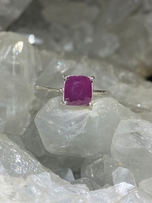 Silver ring with natural ruby new, handmade