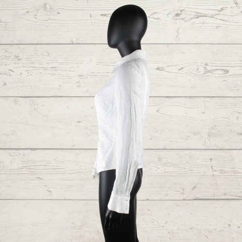 Notizie Mariella Burani women's linen shirt size M white with lace like new