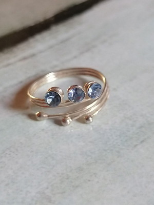 925 Silver Blue Rhinestone Foot Ring new