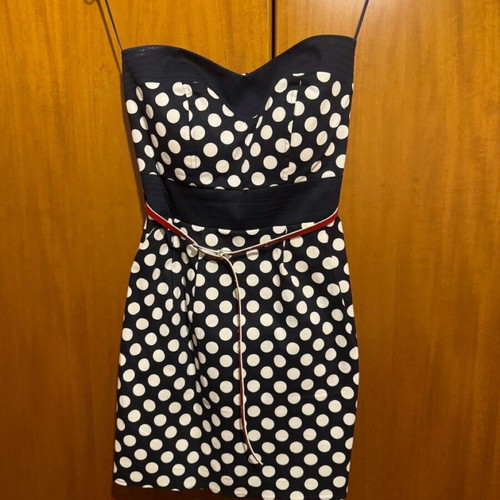 Strapless polka dot dress used, size small