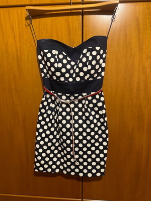 Strapless polka dot dress used, size small