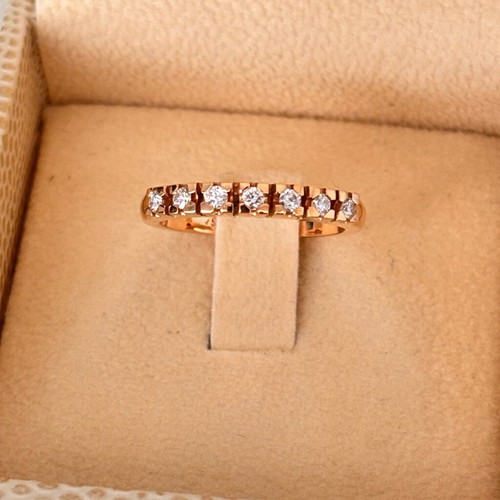 Half-Eternity Ring Rose Gold K18 with Diamonds like new