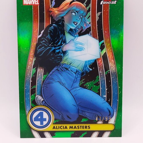 Topps Finest Fantastic Four 65th Anniversary Alicia Masters Green Refractor like new