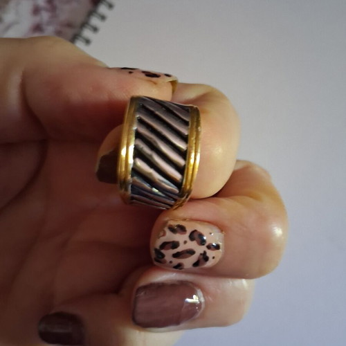 Unisex statement ring size 54, like new, gold and silver tone