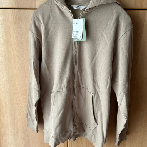 H&M zip-up hoodie new kids size 170 beige brown